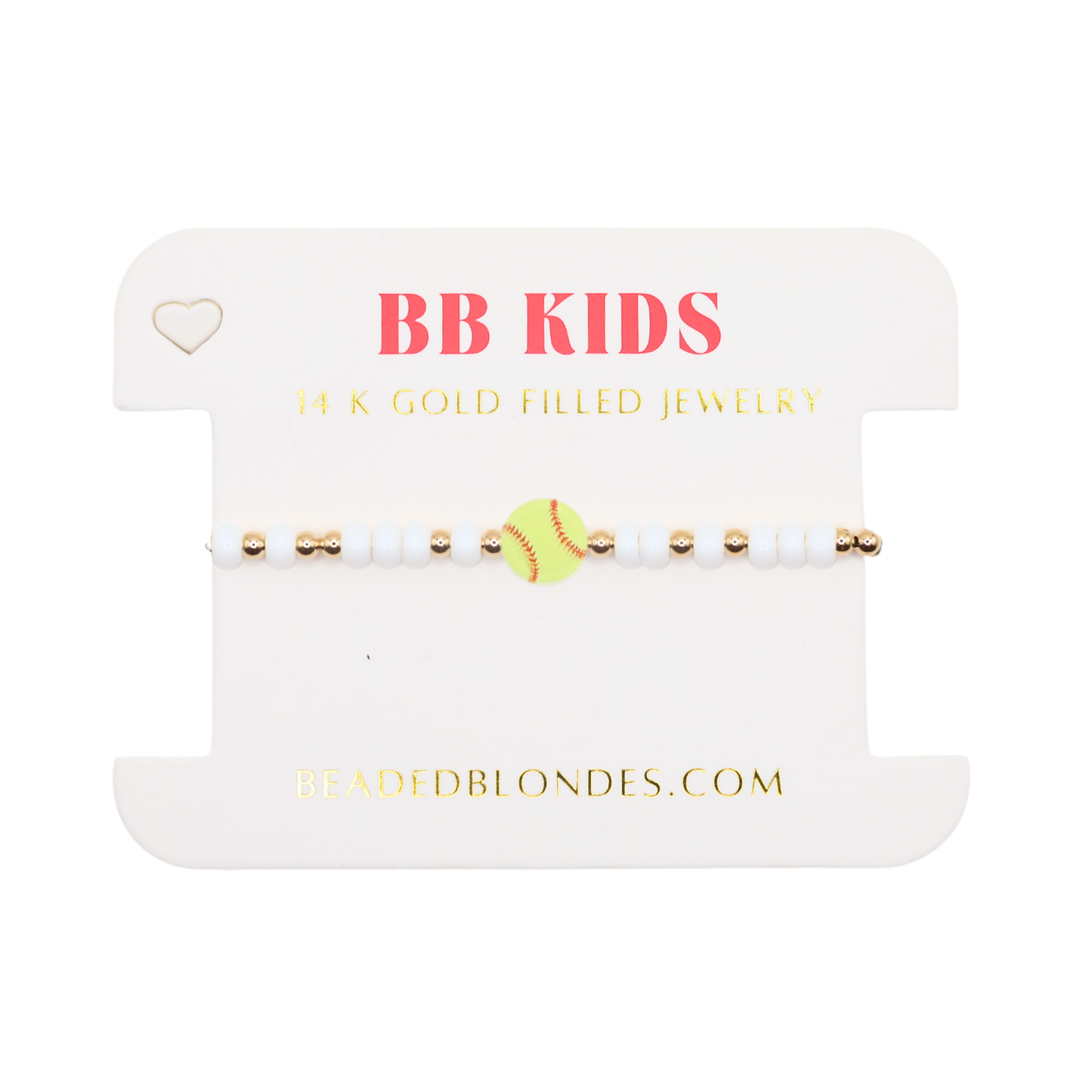 Softball Sprinkle Bracelet (Kids Size)