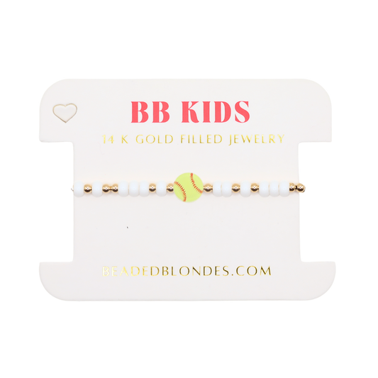 Softball Sprinkle Bracelet (Kids Size)