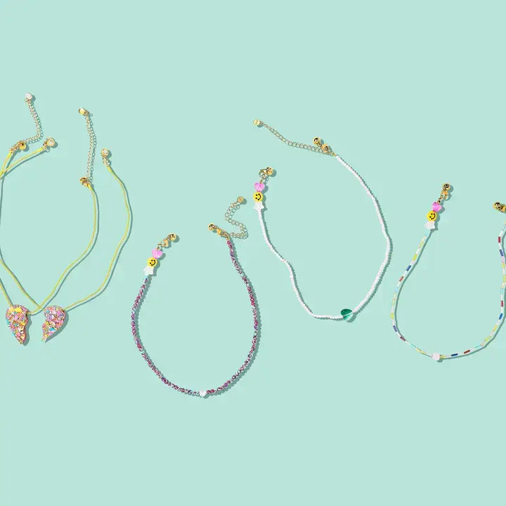Beaded Necklace - Colorful w/ Pearl Flower - Ada