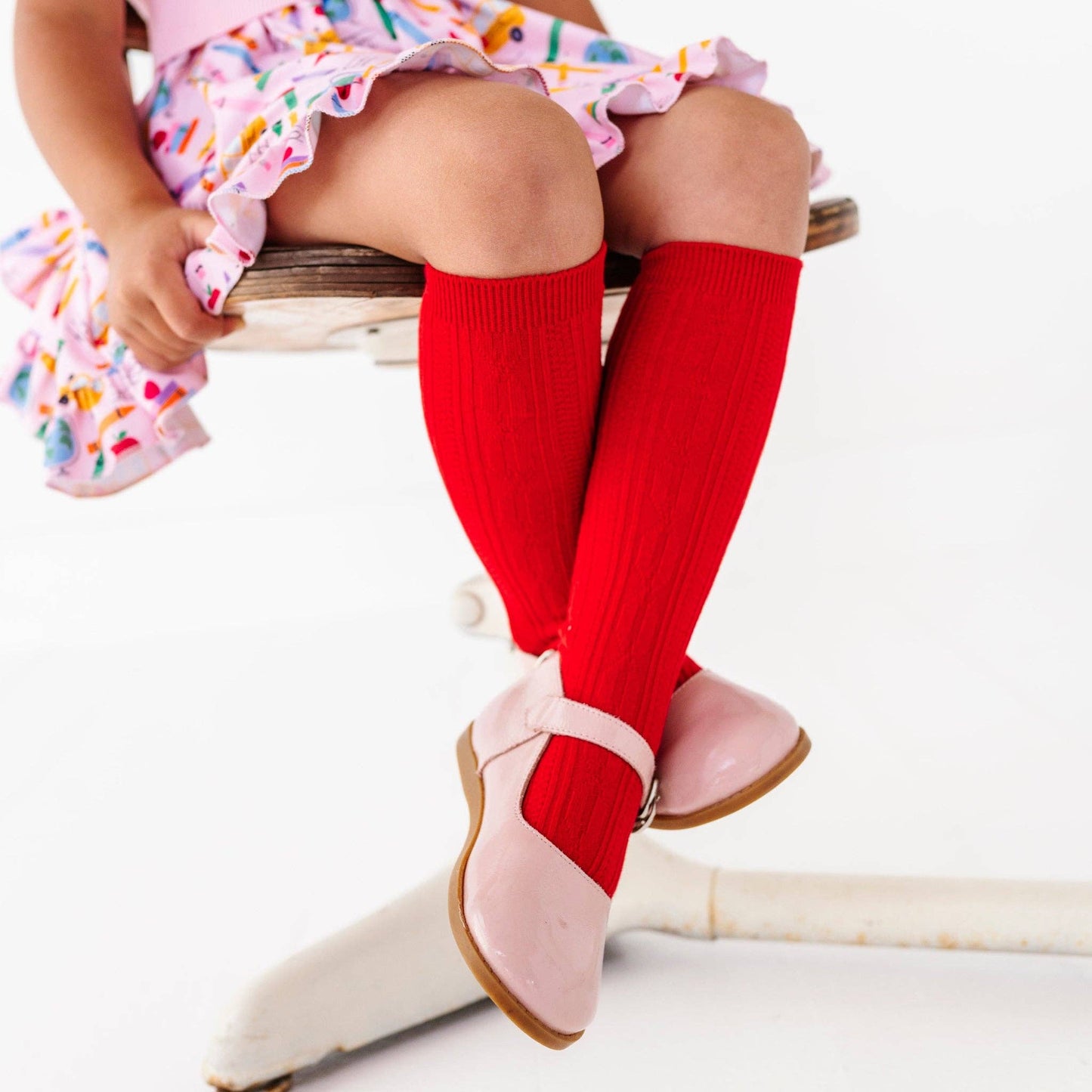 Red Knee High Socks