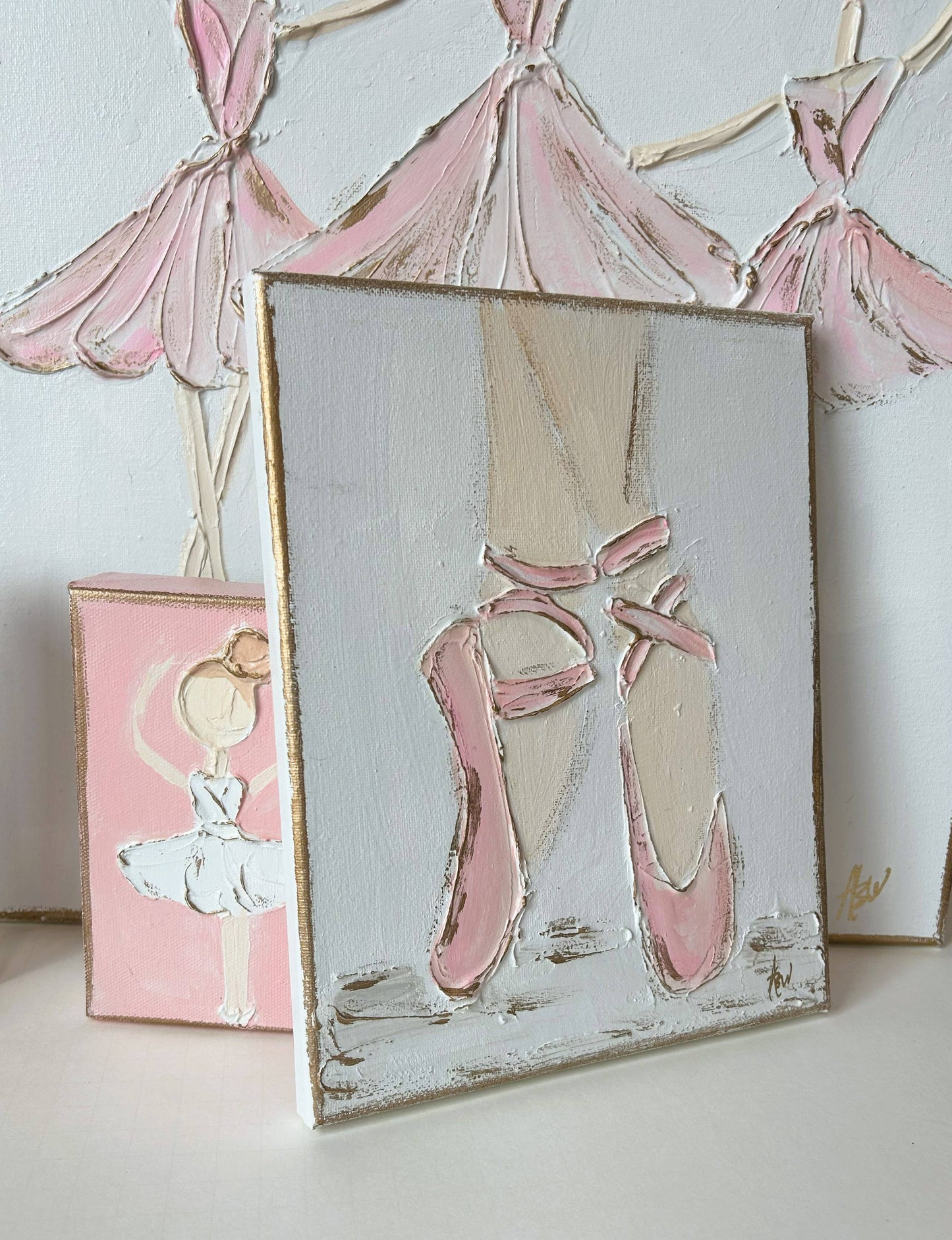 Ballet slippers canvas paint textured recital dance ballet