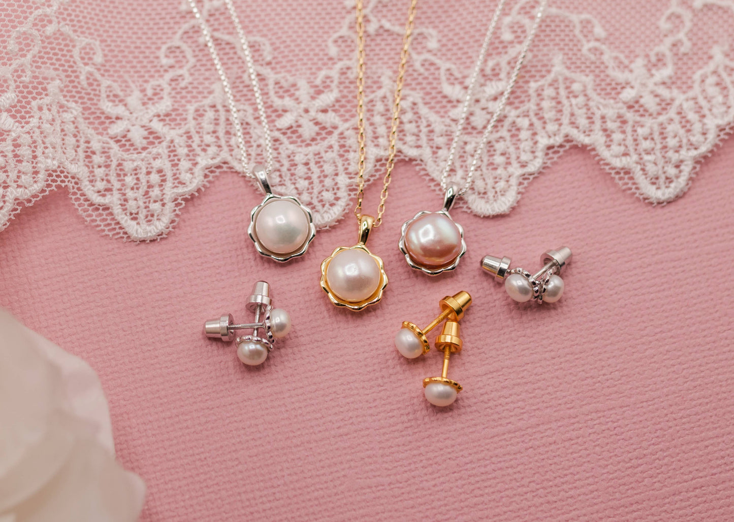 Girls Sterling Silver Freshwater Pearl Necklace for Kids