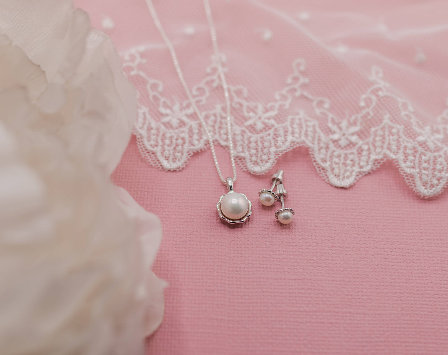 Girls Sterling Silver Freshwater Pearl Necklace for Kids