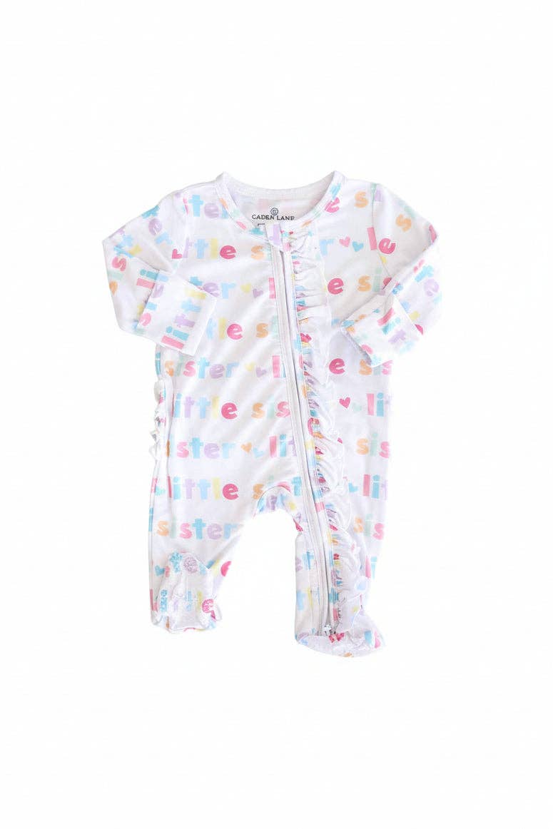 Little Sister Ruffle Zipper Footie