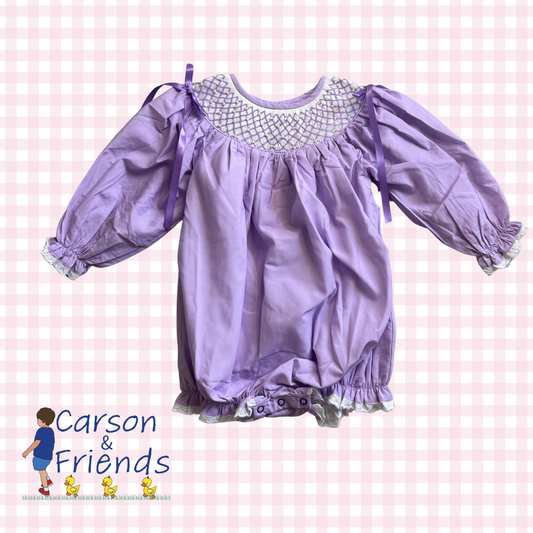 Carson and Friends Lavender Bubble with Ribbon and Pearls