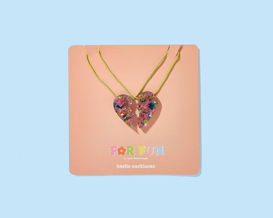 FOR FUN - 2-Piece Necklace Set - Heart Halves - Besties