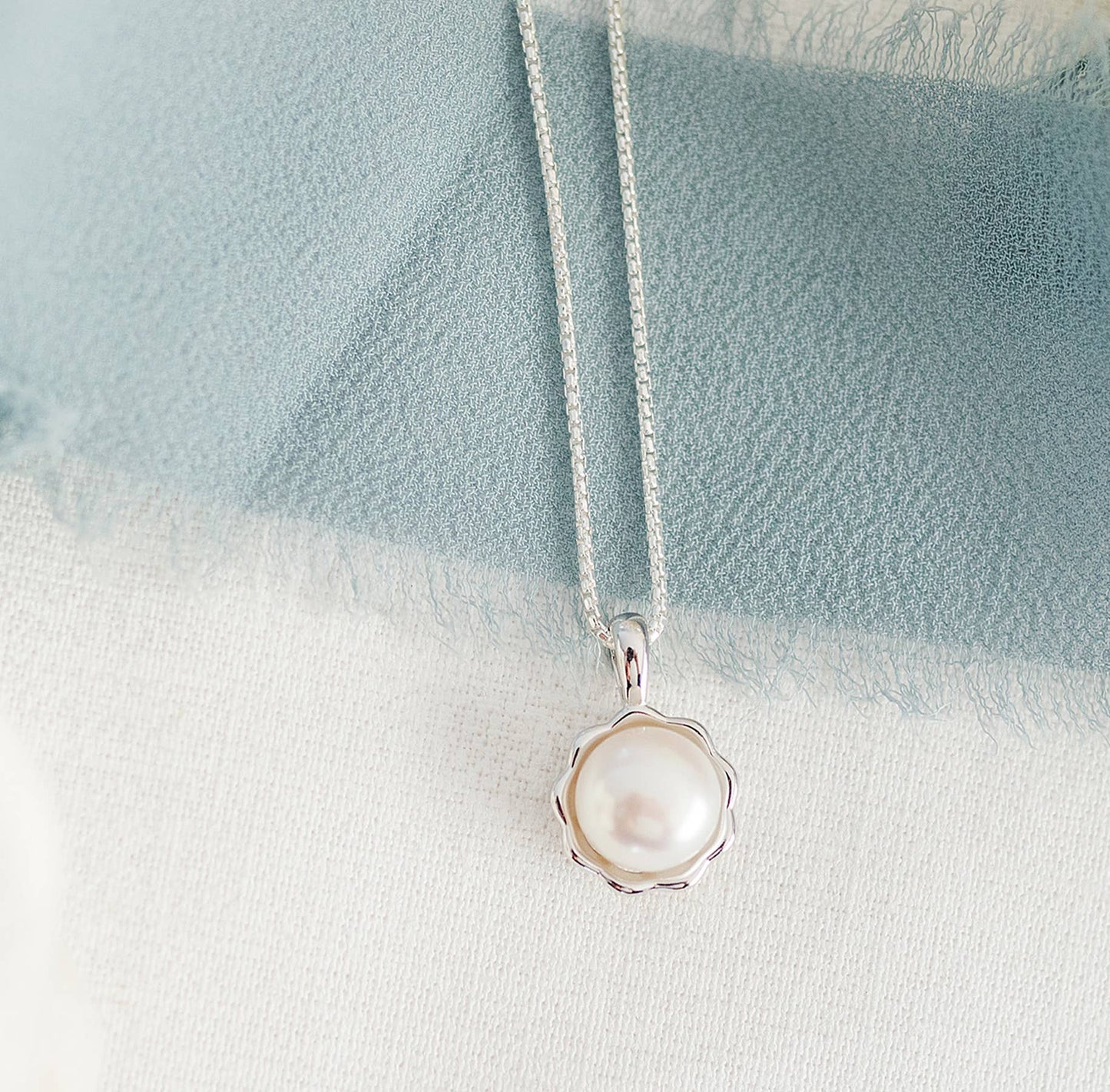 Girls Sterling Silver Freshwater Pearl Necklace for Kids