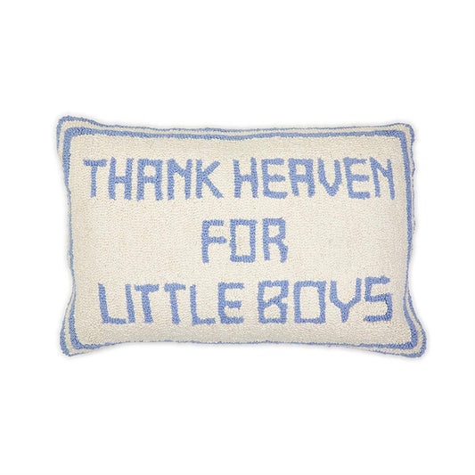 Thank Heaven for Little Boys Embroidery Decorative Pillow