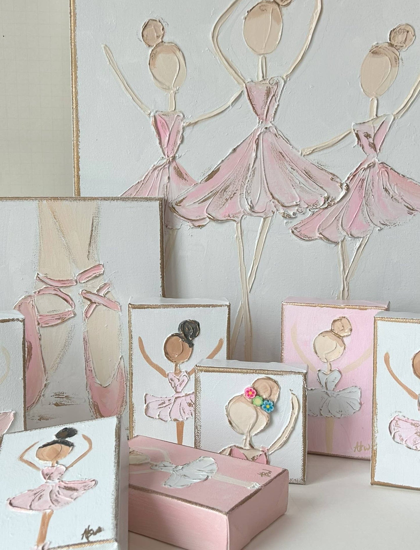 Ballet slippers canvas paint textured recital dance ballet