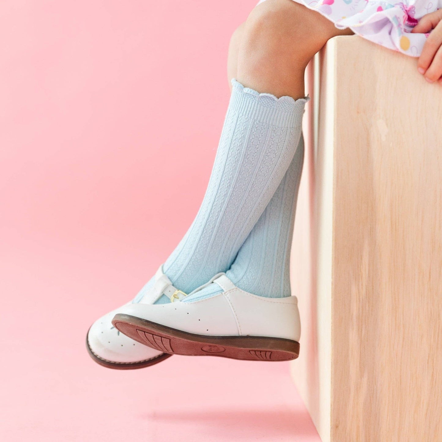Robin Egg Frill Knee High Socks