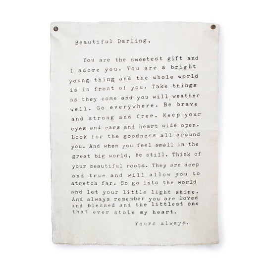 Letter for Sophie (Beautiful Darling) Hand Painted Wall Hanging