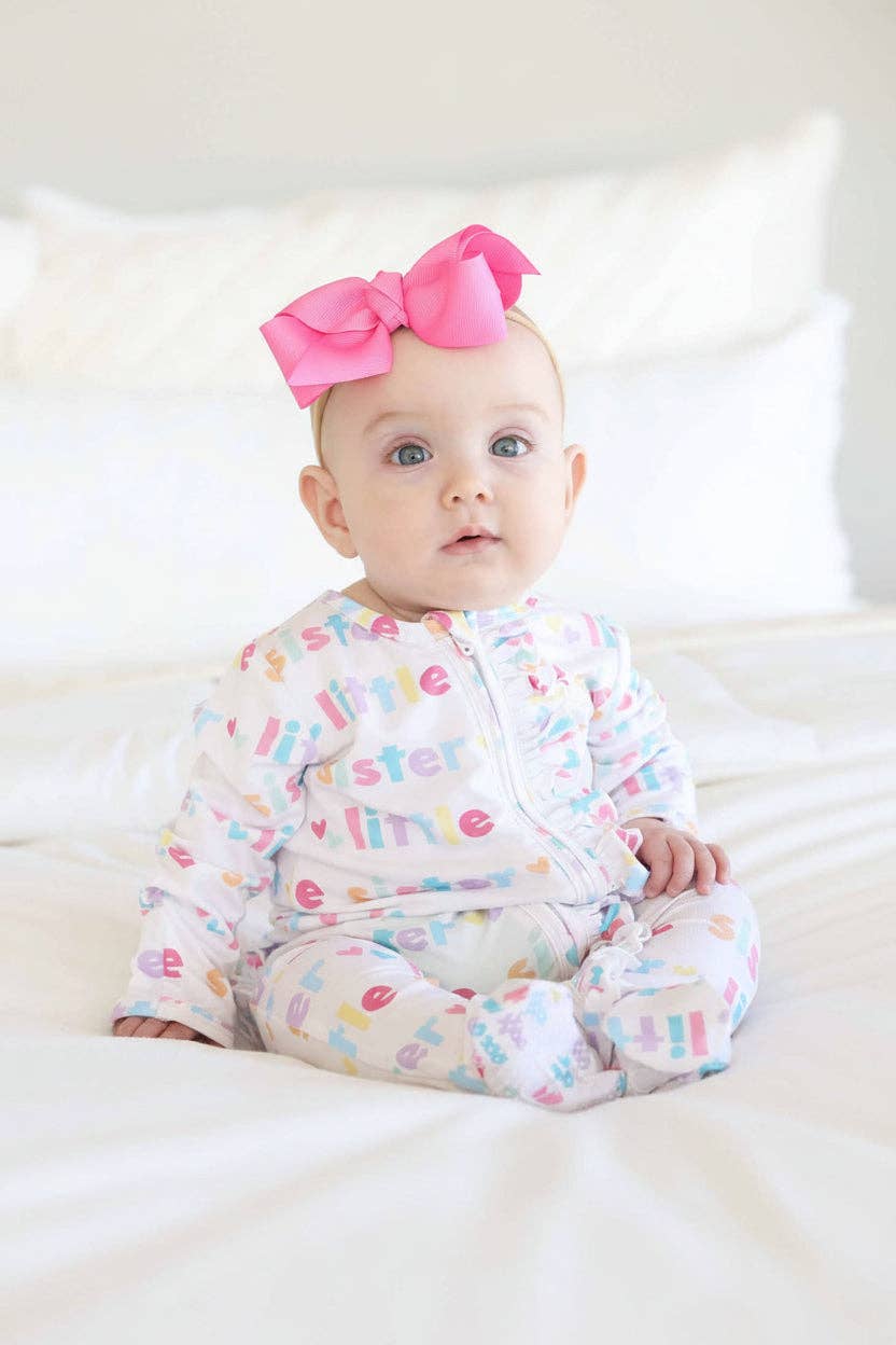 Little Sister Ruffle Zipper Footie