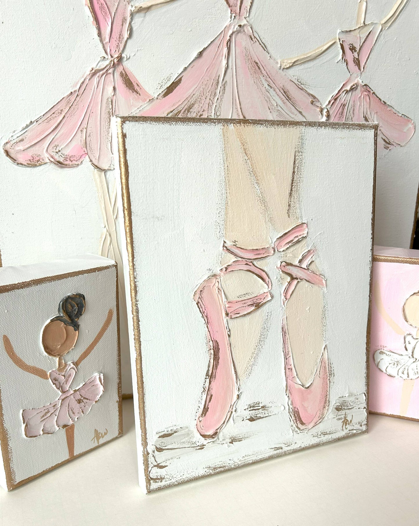 Ballet slippers canvas paint textured recital dance ballet