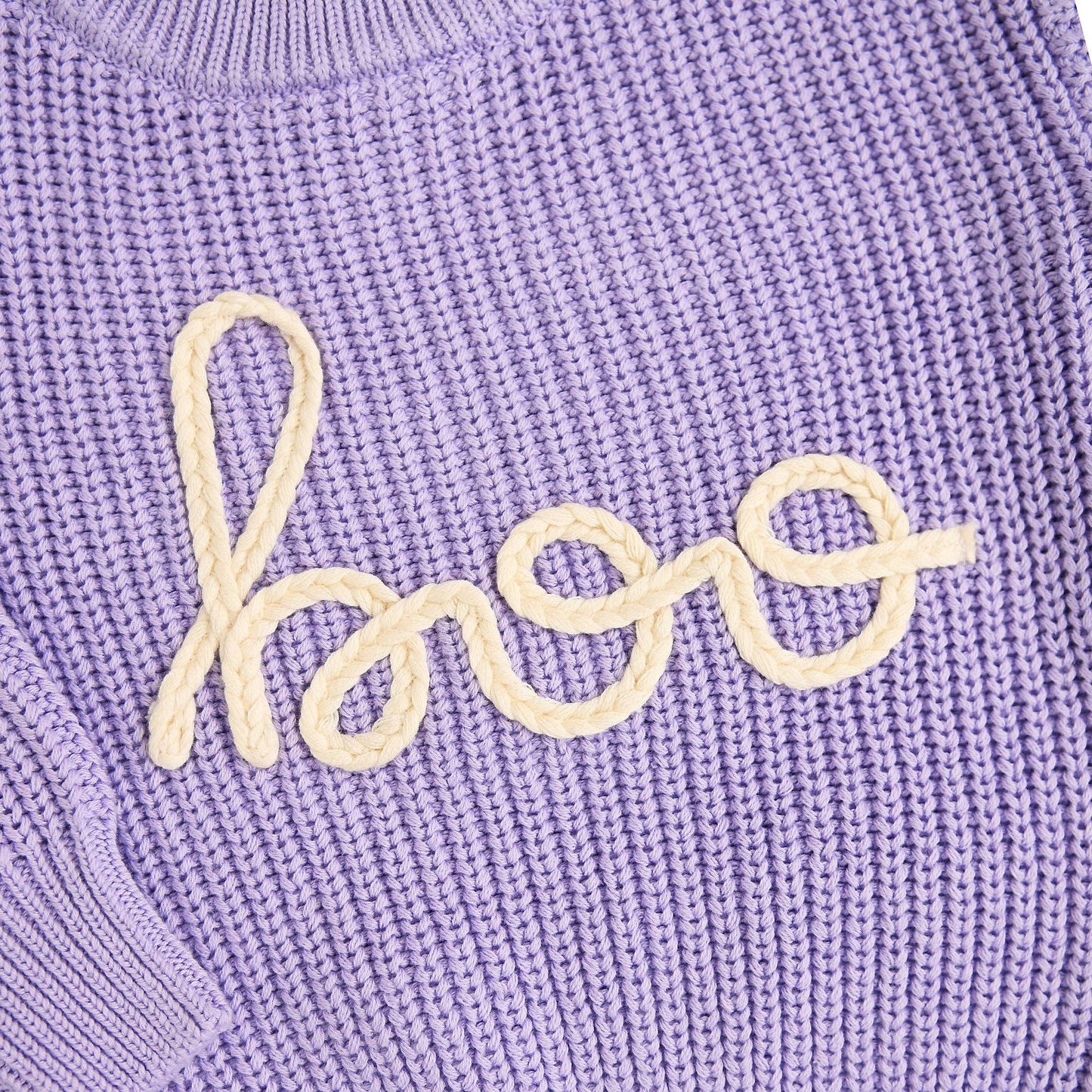 Boo Purple SWEATER Solid Knit Halloween Toddler Kids Top