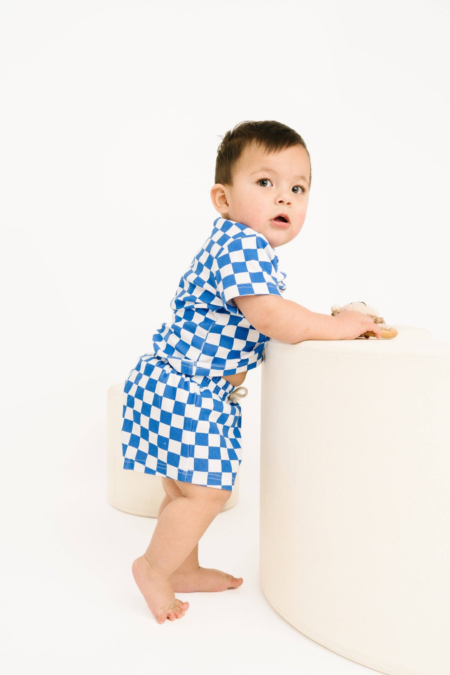 Blue Checkered Pocket Set