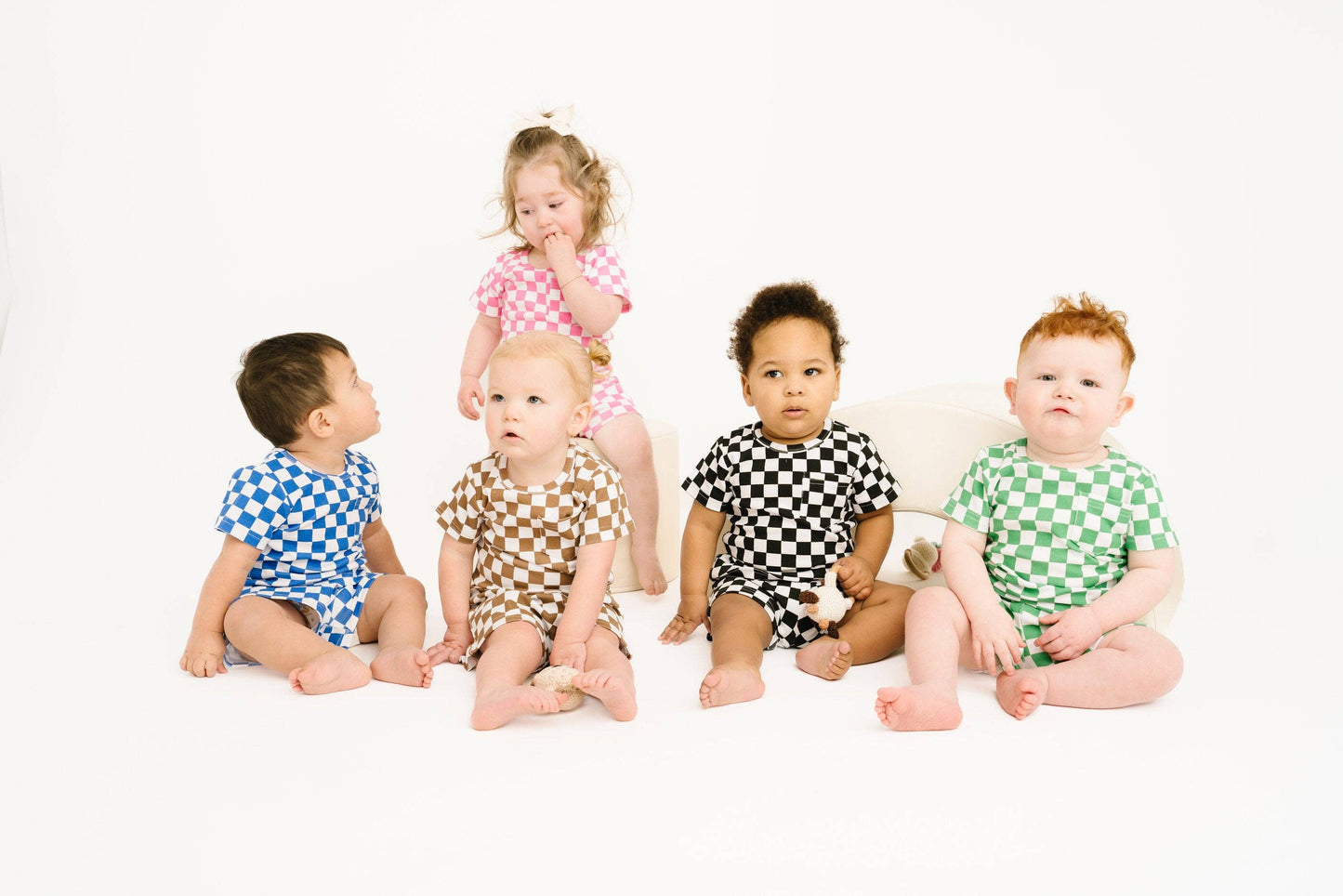 Blue Checkered Pocket Set