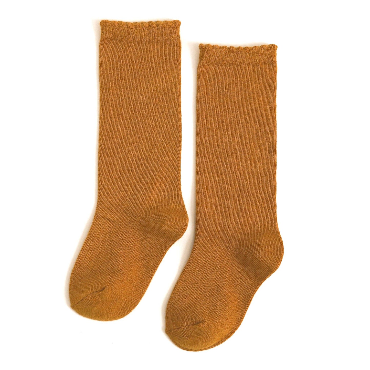Scalloped Mustard Socks