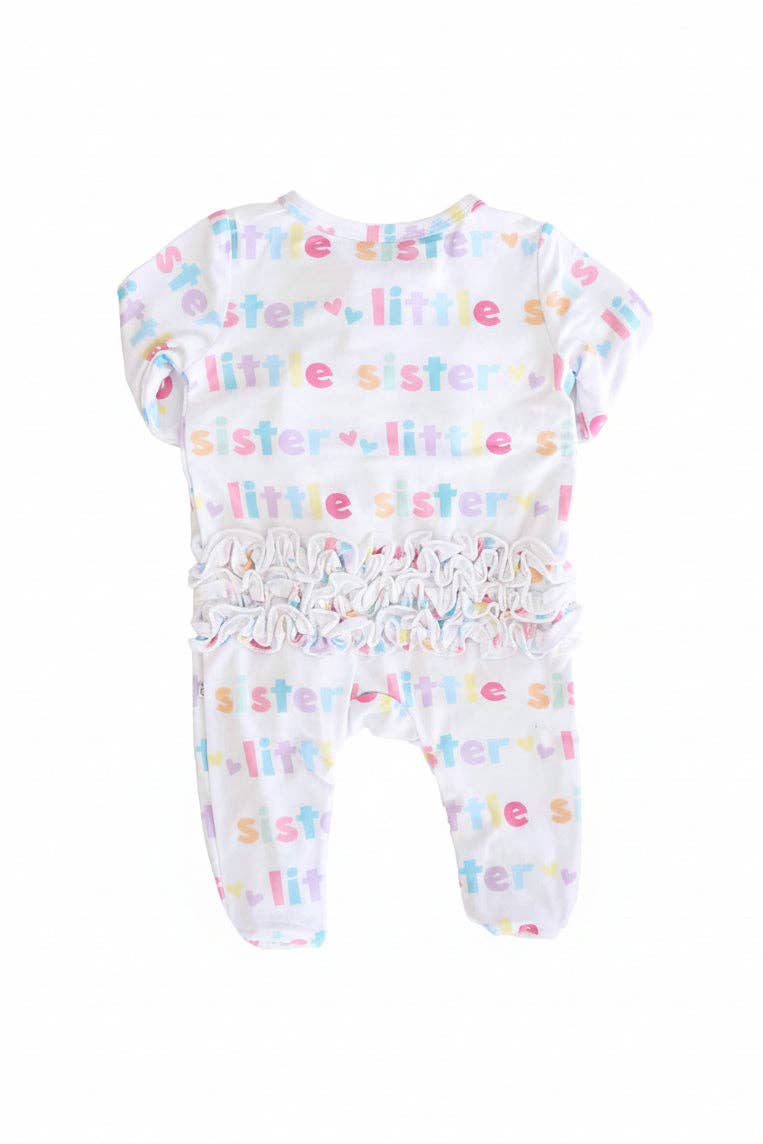 Little Sister Ruffle Zipper Footie
