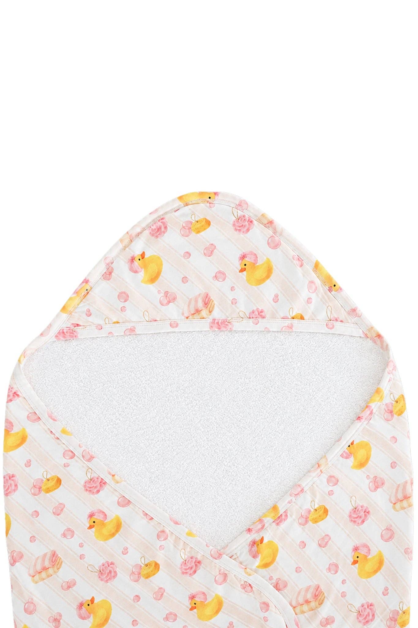 Bamboo Hooded Towel | Bubble Duckies Pink (Wholesale)