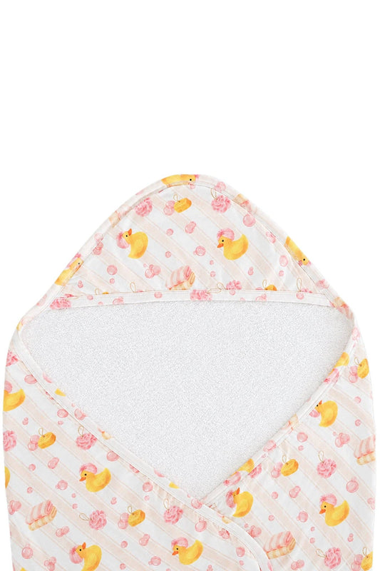 Bamboo Hooded Towel | Bubble Duckies Pink (Wholesale)