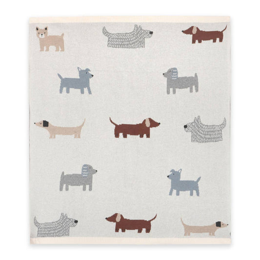 Buddy Dog - Organic Jacquard Sweater Knit Baby Blanket
