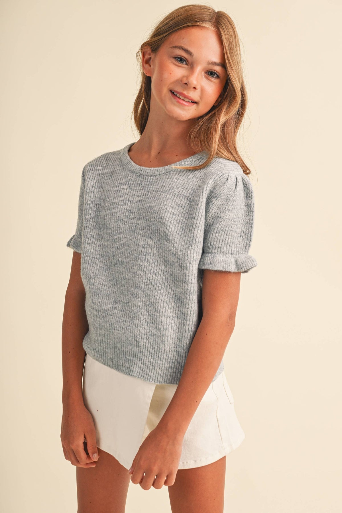 Gray Puff Sweater