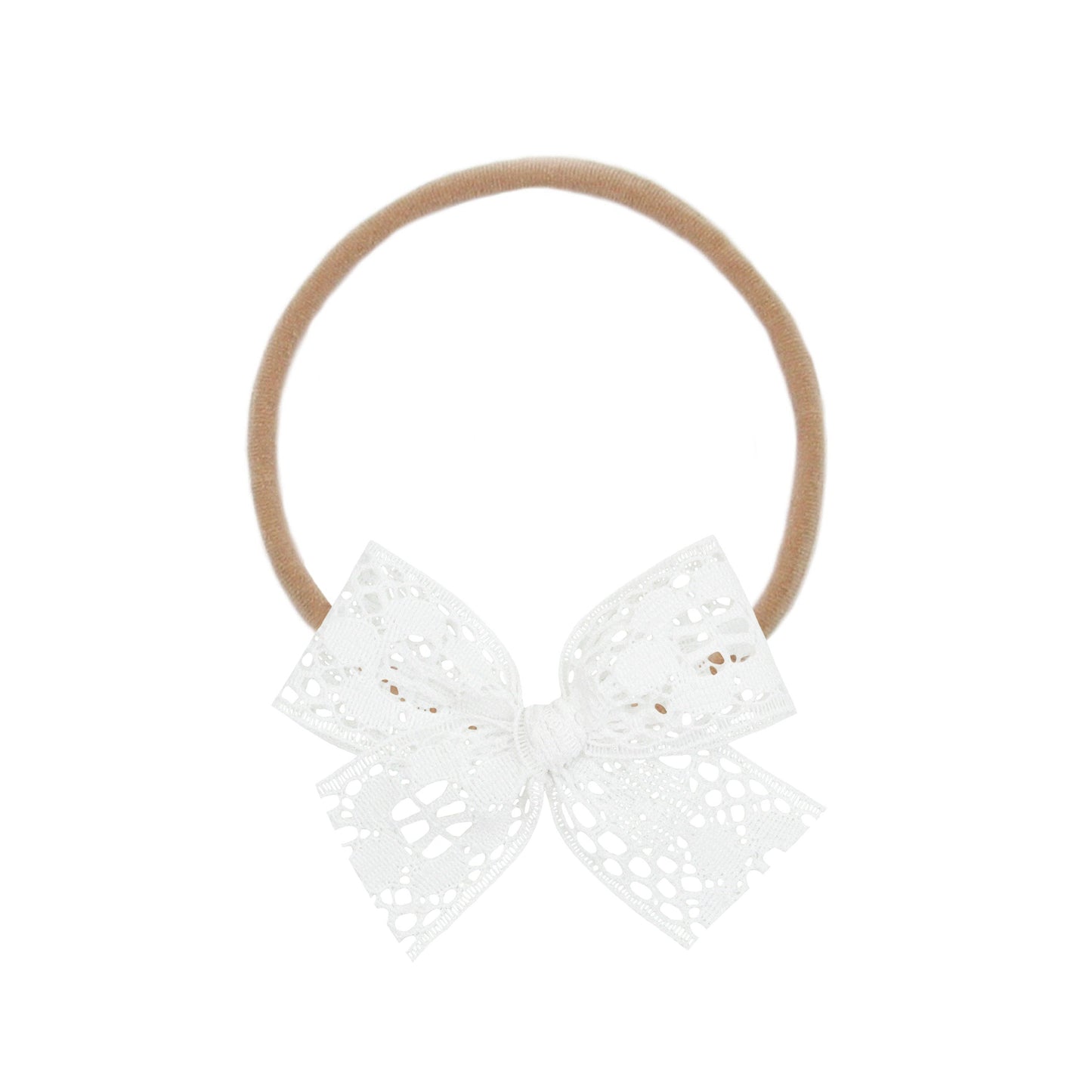 Lace  Bow - White with Headband