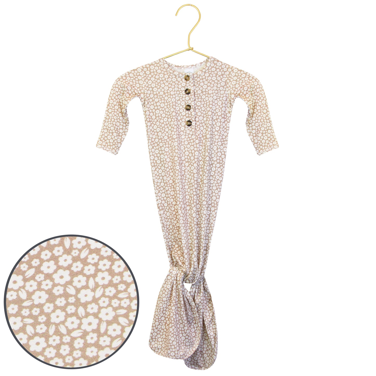 Laynie Knotted Gown - Newborn-3 Month