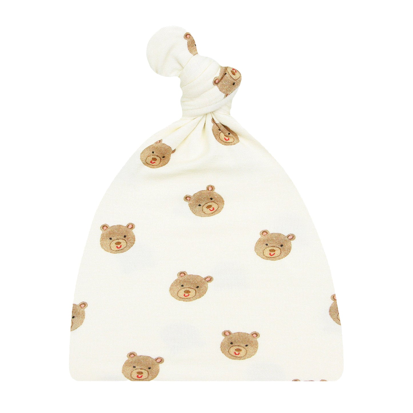 Teddy Top Knot Hat - Newborn-3 Month