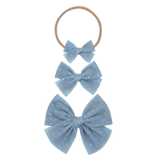 Tulle Bow - Cloud Dot with Headband