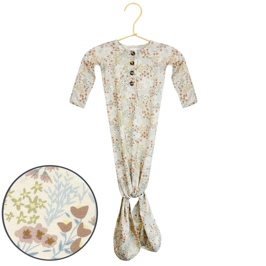 Pearl Knotted Gown Newborn-3 Months