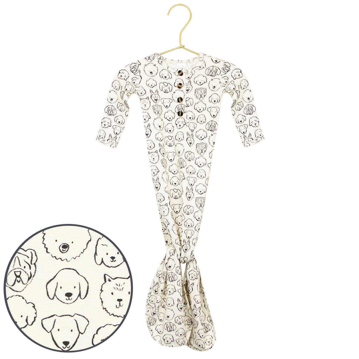 Dane Knotted Gown- Newborn to 3 Months