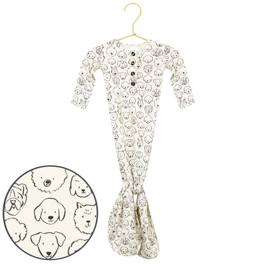 Dane Knotted Gown- Newborn to 3 Months